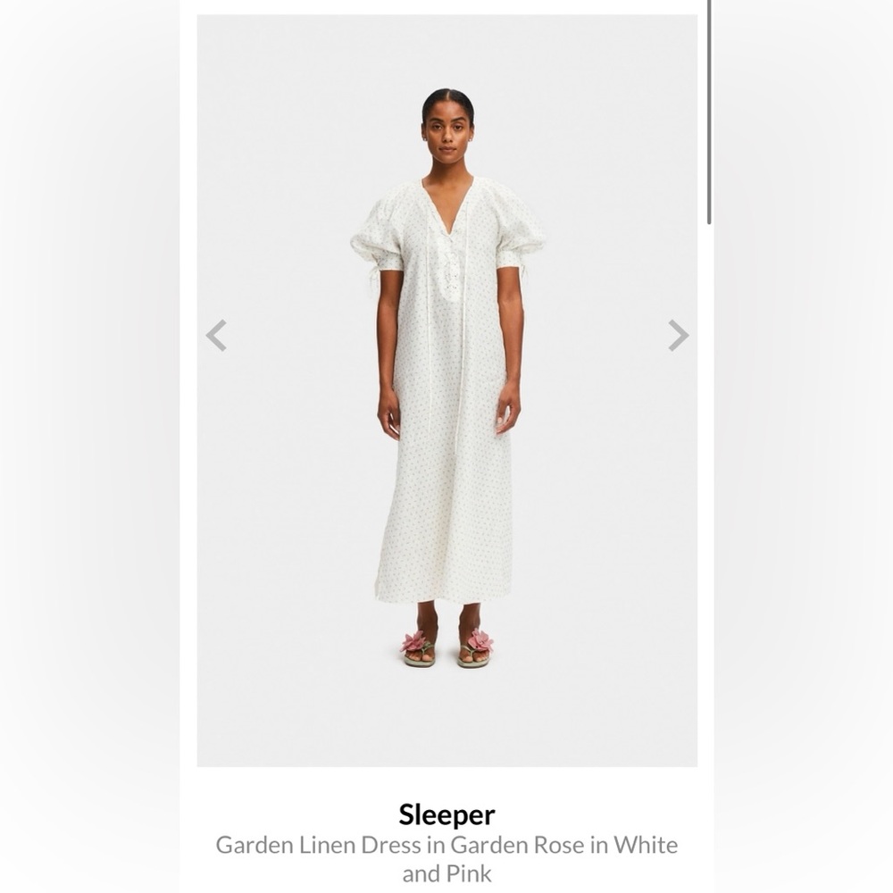 SLEEPER - Garden Linen Dress in Garden Rose - Size S